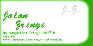 jolan zrinyi business card